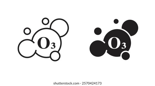 Ozonation vector web icons set