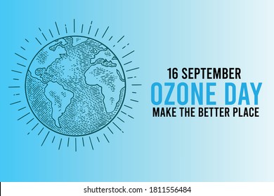 Fondo del diseño de afiches vectoriales del día del ozono Tierra