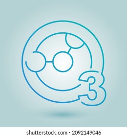 Ozone Flat Icon - Common Greenhouse Gas With O3 Chemical Formula, Ozone Sign Vector Graphics. Isolated Vector Pictogram