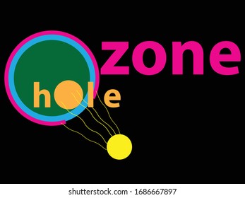 Logo del agujero del ozono. Ilustración vectorial.