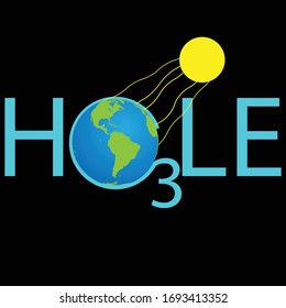 Ozone hole logo. Vector illustration.