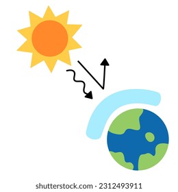 ozone Icon. earth icon. Symbol. Icon. Vector. Illustration. world ozone day celebration.. Climate change global warming