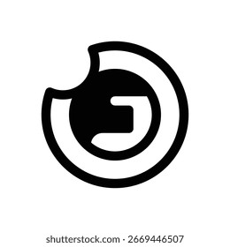 Abbau der Ozonschicht. Konturenstrichvektorsymbol mit schwarz gefüllten Details.