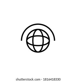 Ozone Layer Icon  in black line style icon, style isolated on white background