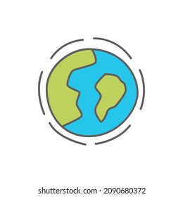 Ozone Layer Icon in color icon, isolated on white background 