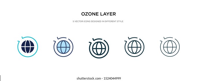 ozone layer icon in different style vector illustration. two colored and black ozone layer vector icons designed in filled, outline, line and stroke style can be used for web, mobile, ui