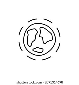 Ozone Layer Icon in flat black line style, isolated on white background
