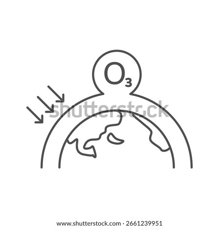 Ozone Layer icon. Greenhouse effect symbol. Global warming, ecology, environment vector illustration in line style.