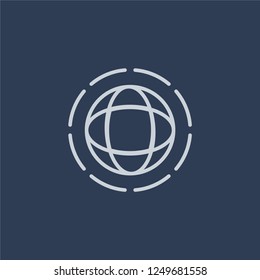 Ozone layer icon. Ozone layer linear design concept from Ecology collection. Simple element vector illustration on dark blue background.