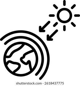 Ilustración vectorial de contorno de icono de capa de ozono
