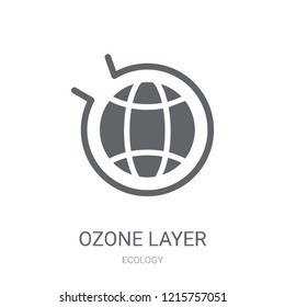 Ozone layer icon. Trendy Ozone layer logo concept on white background from Ecology collection. Suitable for use on web apps, mobile apps and print media.