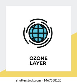 OZONE LAYER AND ILLUSTRATION ICON CONCEPT