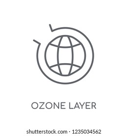 Ozone layer linear icon. Modern outline Ozone layer logo concept on white background from Ecology collection. Suitable for use on web apps, mobile apps and print media.