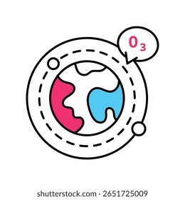 Ozone Layer Vector Filled outline illustration style icon. EPS 10 file