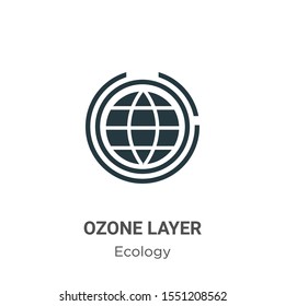 Ozone layer vector icon on white background. Flat vector ozone layer icon symbol sign from modern ecology collection for mobile concept and web apps design.
