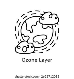 Icône Style de contour Image vectorielle de calque d'ozone. Fichier Eps10