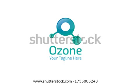 Ozone logo that combines the ozone symbol and the letter O with a color gradation between blue and tosca.