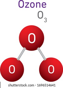 Ozone O3 Structural Chemical Formula Model