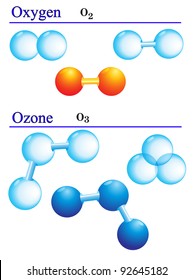 Ozone Oxygen Atom Molecule Vector Stock Vector (Royalty Free) 92645182 ...