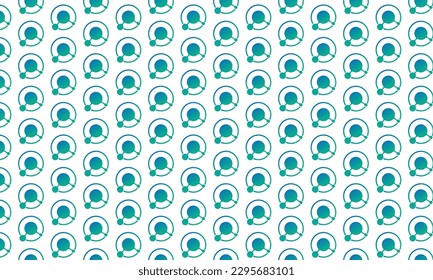 Ozone Symbol Seamless Vector Patterns with Tosca Gradient Color and White Background