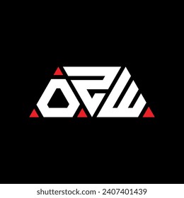 OZW triangle letter logo design with triangle shape. OZW triangle logo design monogram. OZW triangle vector logo template with red color. OZW triangular logo Simple, Elegant, and Luxurious design.