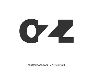 Design do logotipo OZZ. Letra inicial O Z estilo de fonte em negrito para start-ups de tecnologia, consultoria, marca corporativa. Nome criativo da empresa, manchetes identidade tipográfica, logotipo moderno. Ilustração vetorial.