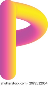 P- 3D gradient letter assests
