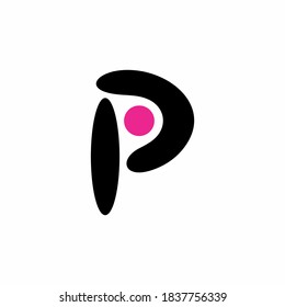 P abjad vector logo design symbol