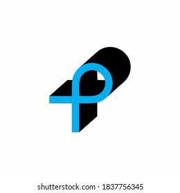 P abjad vector logo design symbol