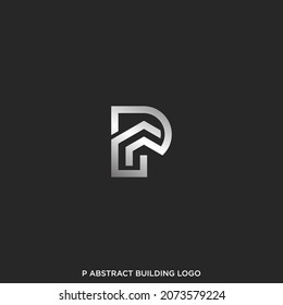 P ABSTRACT BUILDING LOGO DESIGN VECTOR