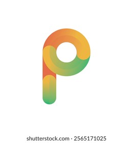 P abstract gradient letter logo