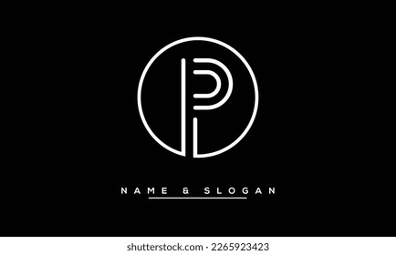 P Letra abstracta monograma con logotipo