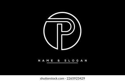P Letra abstracta monograma con logotipo