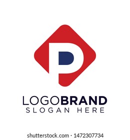 P Abstract Letter in Square logo