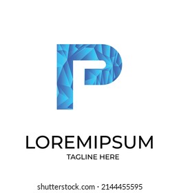 P Logo für abstrakte Buchstaben