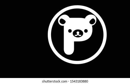 P abstract vector logo monogram template