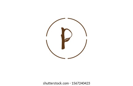 P abstract vector logo monogram template