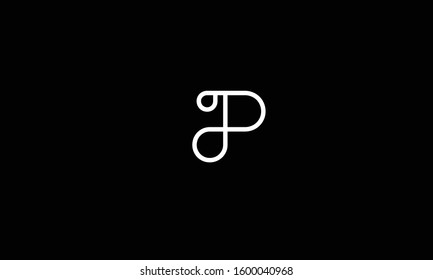 P abstract vector logo monogram template