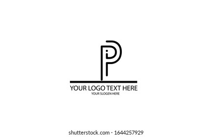 P abstract vector logo monogram template