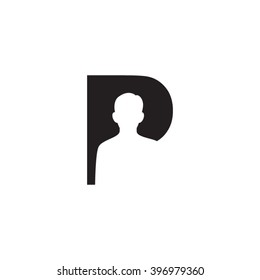 P alphabet avatar business letter logo black