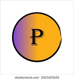 P-Alphabet-Design mit Farbverlauf