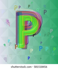 P Alphabet icon background