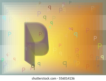 P Alphabet icon template