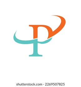 P alphabet initial swoosh logo