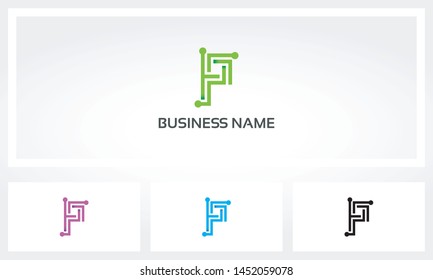 P Alphabet Letter Circuit Node Line