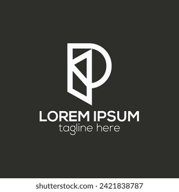 P alphabet letter gradient color logo design concept isolated vector template illustration