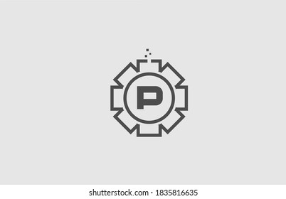 P alphabet letter logo icon in green color. Creative flower design for business and company 