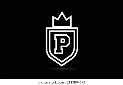 P alphabet letter logo icon design with wings. Creative template for business and company in black and white