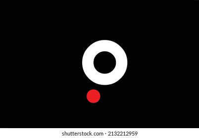 P alphabet letter logo icon design. Creative template for company and business with red dot in black and white