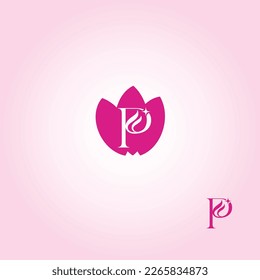 P Alphabet Luxury Logo, Abstract P, Beauty Logo, Nature Logo, Feminine